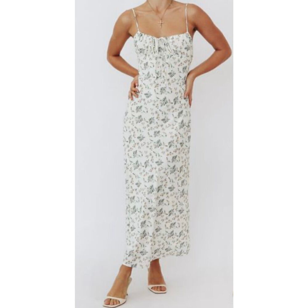 Verge Girl VRG GRL Love From Paris Bias Cut Midi Dress Floral Women’s Size 14